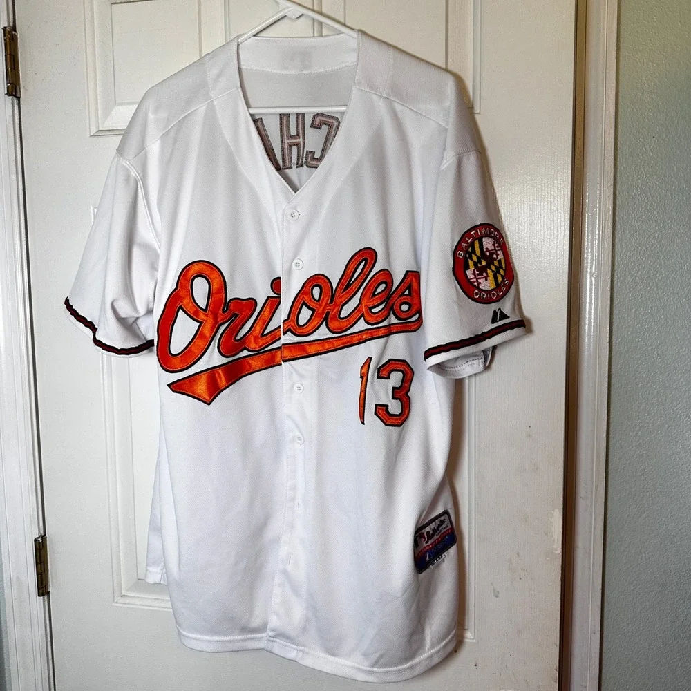 Majestic Baltimore Orioles Manny Machado 13 Authentic Jersey White Mens Size 52